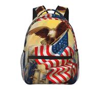 WZYCWB American USA Flag Eagle Art Casual Backpack, 11.4x15.7x7.8 Inch, Laptop Backpack for Travel Hiking Business Camping Gym