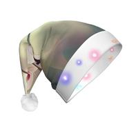 WZYCWB An orchid. Adult New Year Christmas hat, with LED lights, unisex plush Christmas hat, New Year Christmas party gift