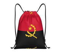 WZYCWB Angola Flag Foldable drawstring backpack, lightweight storage bag - large-capacity fitness travel bag