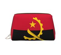 WZYCWB Angola Flag Patterned Leather Cosmetic Bag - Perfect for Carry-On or Home Organization