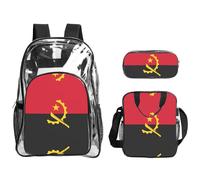 WZYCWB Angola Flag Printed backpack set | Lunch bag and pencil case | Perfect for work, business trips, and vacations.