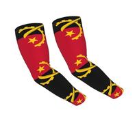 WZYCWB Angola Flag Printed ice silk sleeves - summer thin and breathable arm guards outdoor cycling and fishing sleeves