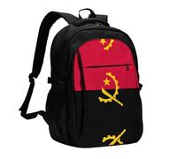WZYCWB Angola Flag Printed laptop backpack, business men's commuter backpack, computer bag with USB port charging