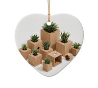 WZYCWB ardboard boxes patterned Heart Shape ceramic pendant, perfect for decorating your home Christmas tree for winter parties