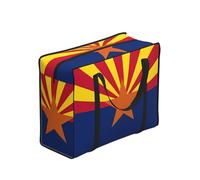 WZYCWB Arizona Flag Portable Shopping Storage Tote Bag for Adults, One Size, 600D Oxford Polyester, Zippered, 53 x 40 x 23 cm, Foldable with Reinforced Handles