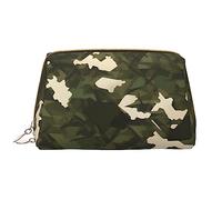 WZYCWB Army camouflage Leather cosmetic bag with pockets, portable travel cosmetic bag, large capacity cosmetic storage bag,