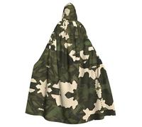 WZYCWB Army camouflage Printed adult party decoration cape, Halloween hooded cape, unisex Halloween, carnival, masquerade, role play