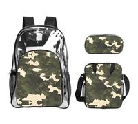 WZYCWB Army camouflage Printed backpack set | Lunch bag and pencil case | Perfect for work, business trips, and vacations.