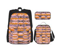 WZYCWB Art Abstract Painting Campus life backpack set (3 pieces) - school bag + pencil case + lunch bag, meet all the daily needs of students!