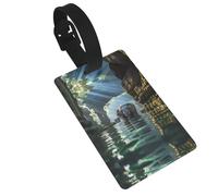 WZYCWB Asian Elephant in The Water Pattern Luggage Tags - Airplane Travel Accessories, Backpack and Luggage Tags