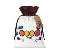 WZYCWB Atmosphere logo Christmas Gift Bags for Christmas Party Supplies Decorations, 8.3 * 11.8 Inch Colorblock Burlap Drawstring Gift Bags,