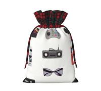 WZYCWB Atmosphere of the era Christmas Gift Bags for Christmas Party Supplies Decorations, 8.3 * 11.8 Inch Colorblock Burlap Drawstring Gift Bags,