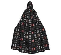 WZYCWB Atmosphere of the era Printed hooded cape suitable for masquerade, Halloween party cosplay props