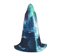 WZYCWB Aurora and Icebergs M Patterned Hooded Cape Cosplay Costume - Holiday Party Costume Props