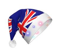 WZYCWB Australian flag Adult New Year Christmas hat, with LED lights, unisex plush Christmas hat, New Year Christmas party gift