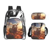 WZYCWB Australian sheep Printed backpack set | Lunch bag and pencil case | Perfect for work, business trips, and vacations.
