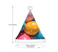 WZYCWB Balloon background wave pattern Printed Santa hat, suitable for Christmas parties, New Year's Eve parties, and stage performances.
