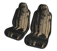 WZYCWB Bamboo and panda Car Seat Protectors (2 Pack), Auto Seat Covers Guard Sedan, SUV, Truck, Van, Bus & Ferry Seats