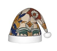 WZYCWB Barcelona Tiles Patterned Christmas Party Hat, Children's Class Activity Gift, Christmas Holiday Decoration Prop