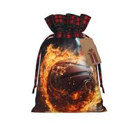 WZYCWB Basketball on Fire and Water Flame Splashing Christmas Gift Bags for Christmas Party Supplies Decorations, 8.3 * 11.8 Inch Colorblock Burlap Drawstring Gift Bags,