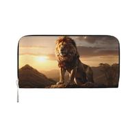 WZYCWB Basketball on Fire and Water Flame Splashing Leather clutch bags zipper wallets and card holders are perfect for travel or daily use, Mountain Lion, One Size