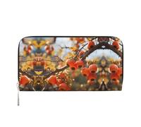 WZYCWB Basketball on Fire and Water Flame Splashing Leather clutch bags zipper wallets and card holders are perfect for travel or daily use, Persimmon, One Size