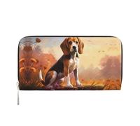 WZYCWB Basketball on Fire and Water Flame Splashing Leather clutch bags zipper wallets and card holders are perfect for travel or daily use, Nerdy Beagle, One Size