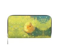 WZYCWB Basketball on Fire and Water Flame Splashing Leather clutch bags zipper wallets and card holders are perfect for travel or daily use, Chicks, One Size