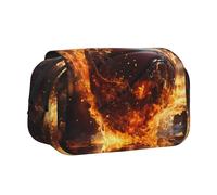 WZYCWB Basketball on Fire and Water Flame Splashing Portable Pencil Case ideal for organizing pens in the office or storing makeup brushes