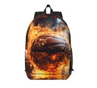 WZYCWB Basketball on Fire and Water Flame Splashing Printed backpack with pockets - suitable for work, business trips, travel, sports