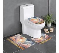 WZYCWB Bathroom Rugs 3-Piece Set, Watercolor Clouds Master Bathroom Rug, Durable and Easy-to-Clean Protective Mat, Home Decor Accessories