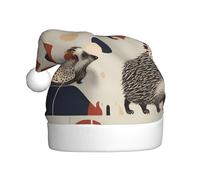 WZYCWB Bauhaus Hedgehog Printed Santa Hats - Ideal for Christmas Eve, New Year's Eve, and Holiday Parties - Festive Decorations