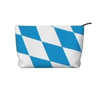 WZYCWB Bavarian flag Corduroy cosmetic bag, women's portable zipper handbag purse, suitable for travel and daily storage, cosmetics