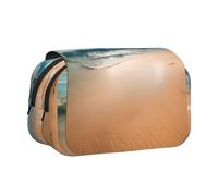 WZYCWB Beach scenery Printing Portable Pencil Case ideal for organizing pens in the office or storing makeup brushes