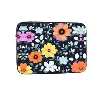WZYCWB Beautiful colourful flowers 10 inch Printed laptop sleeve for 10-17-inch laptops, perfect for both business and leisure use.