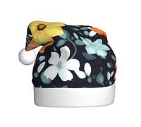 WZYCWB Beautiful colourful flowers Adult Christmas hat, unisex, Santa Claus, Christmas, Halloween, holiday party adult plush Christmas hat