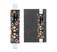 WZYCWB Beautiful colourful flowers Diary pencil pouches, PVC pen holders and pen holders with elastic bands, and bookmarks are the best gift choices., White, One Size