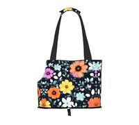 WZYCWB Beautiful colourful flowers Lightweight travel bag for cats & breathable small dog shoulder bag for easy portability