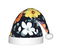 WZYCWB Beautiful colourful flowers Patterned Christmas Hats for Kids, Cute Pointed Hats, Christmas Party Decorations and Gifts for Family Gatherings