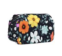 WZYCWB Beautiful colourful flowers Patterned Portable Pencil Case ideal for organizing pens in the office or storing makeup brushes