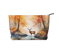 WZYCWB Beautiful Deer Printed Cosmetic Storage Bag, Perfect for Business Trips and Travel.