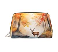 WZYCWB Beautiful Deer Printed Leather Cosmetic Bag - Stylish and Portable Cosmetic Storage Bag