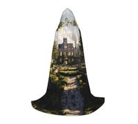 WZYCWB Beautiful Manor Printed Medium Hooded Cape, Holiday Party Costume, Carnival Party Prop, Sizes S/M/L