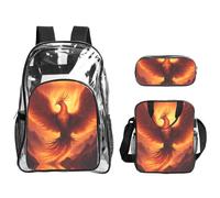 WZYCWB beautiful phoenix Printed backpack set | Lunch bag and pencil case | Perfect for work, business trips, and vacations.