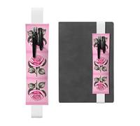 WZYCWB Beautiful pink roses Adjustable Journal Bookmark, Leather Pen Holder Bookmark, Perfect for Back to School Christmas Gift Bookmark Leather Pen Holder,