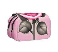WZYCWB Beautiful pink roses Patterned Portable Pencil Case ideal for organizing pens in the office or storing makeup brushes