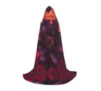 WZYCWB Beautiful purple flowers Printed Large Hooded Cape, Holiday Party Costume, Carnival Party Prop, Sizes S/M/L