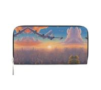 WZYCWB beautiful purple roses Leather clutch bags zipper wallets and card holders are perfect for travel or daily use, Beautiful Airplane, One Size