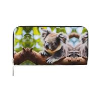 WZYCWB beautiful purple roses Leather clutch bags zipper wallets and card holders are perfect for travel or daily use, A Little Koala, One Size