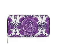WZYCWB beautiful purple roses Leather clutch bags zipper wallets and card holders are perfect for travel or daily use, Beautiful Purple Roses, One Size